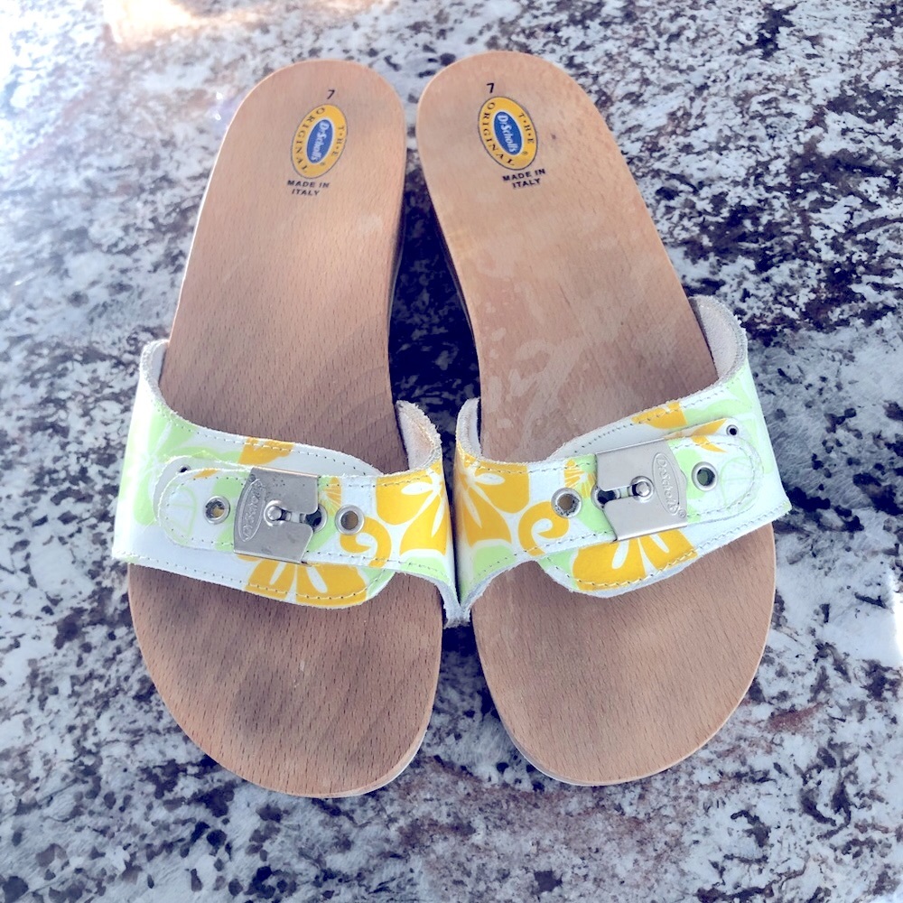 Vintage Dr. Scholl’s Wooden Sandals